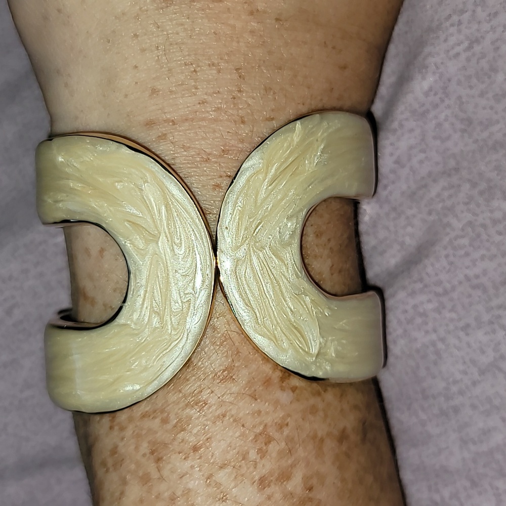 Cream and Golden Coloured Cuff Bracelet